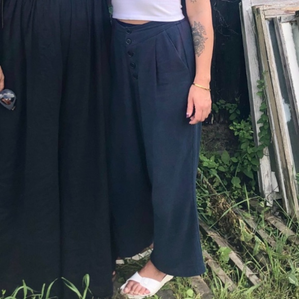 Gentle Fawn Linen Cropped Wide Leg Pants